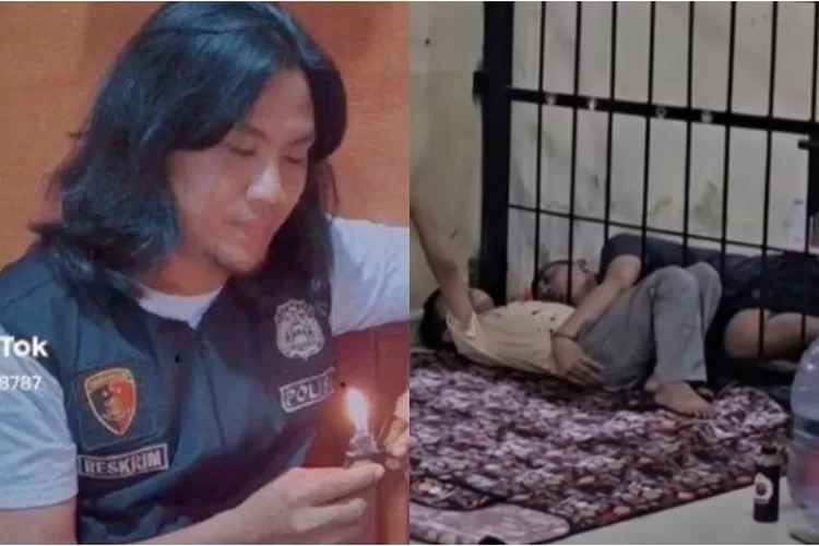 Sosok Bripka Handoko, polisi Jambi yang viral izinkan tahanan memeluk anaknya (Tangkap layar TikTok @hndk8787)